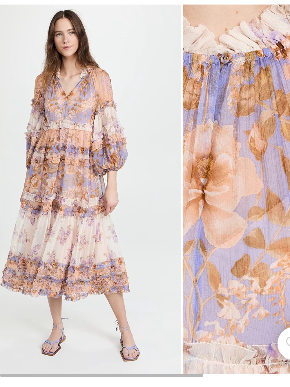 Zimmermann Rosa Frill Midi Dress size Large (4)